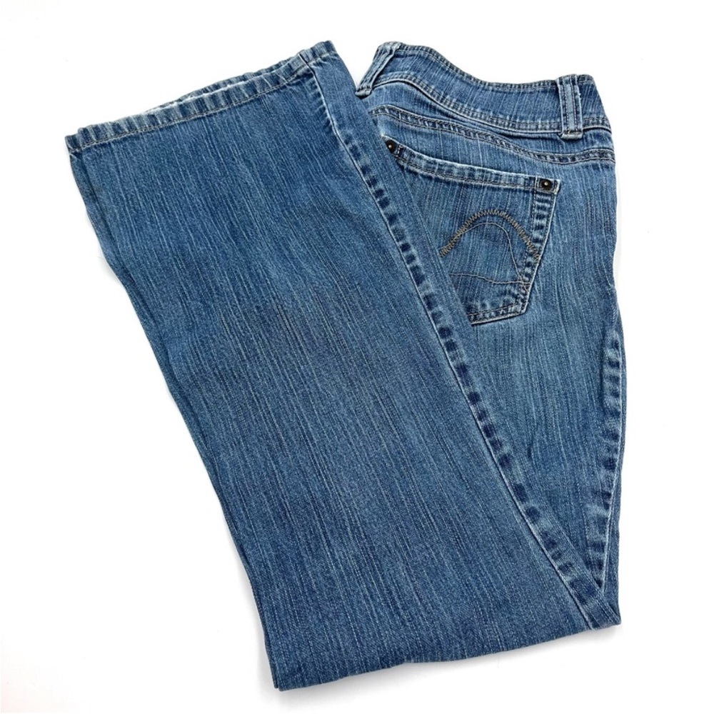 Guess Riviera Mid Rise Flare Leg Blue Denim Jeans Size 30 (b0001)